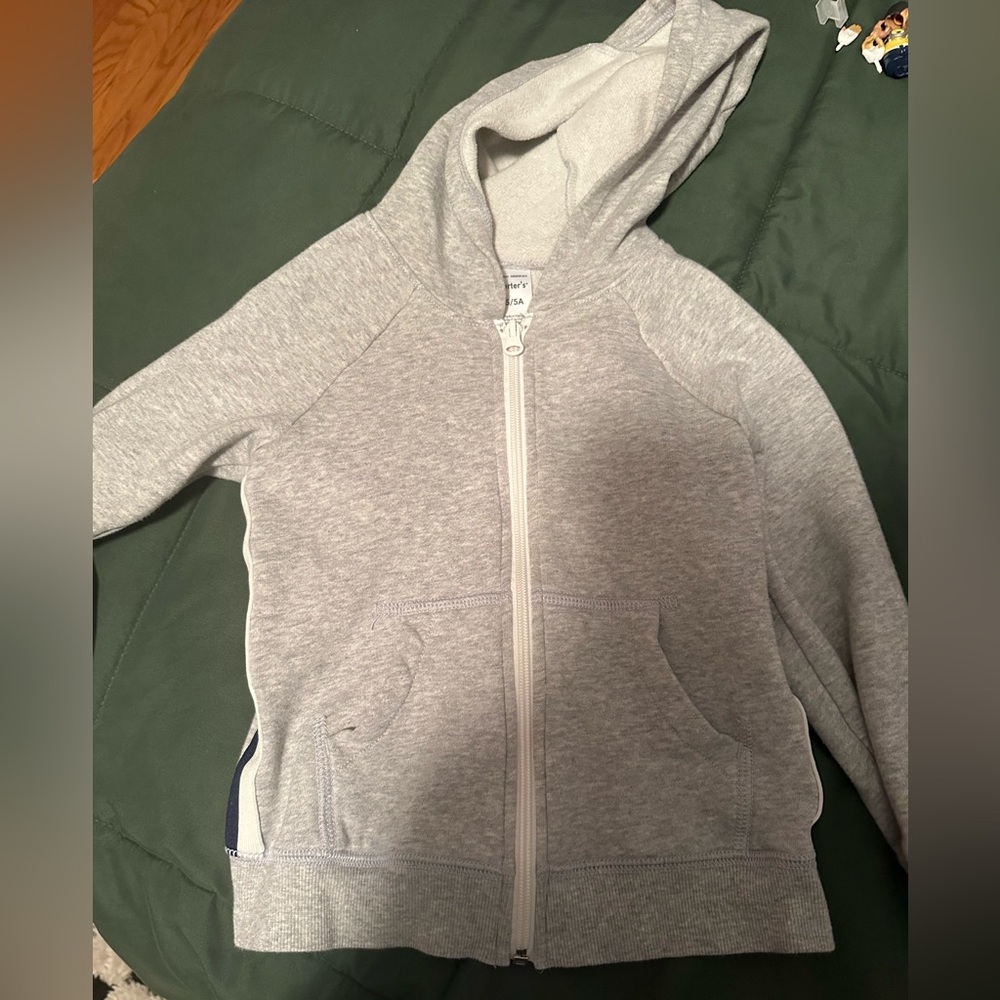 Carter's Light Gray Zip-Up Hoodie